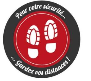 STICKER SOL GESTES BARRIERES | ø45CM ANTIDERAPANT