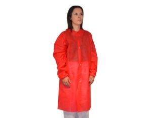 BLOUSE D'HYGIENE PP 40 G/M² AVEC COL | ROUGE