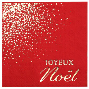 SERVIETTE JOYEUX NOEL SCINTILLANT | 33x33CM