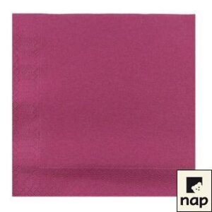 SERVIETTES COCKTAIL 2 PLIS AUBERGINE 20x20 CM