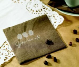 SERVIETTES COCKTAIL 2 PLIS GRAIN DE CAFE 20x20 CM