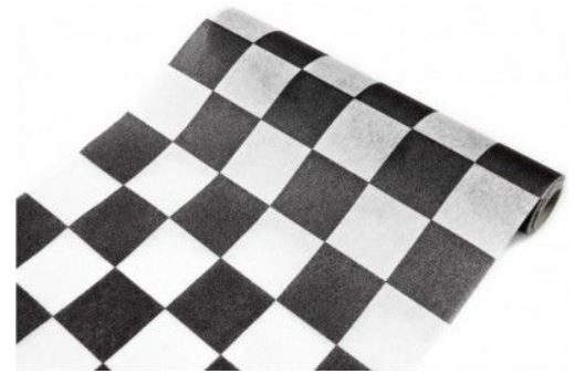 CHEMIN DE TABLE PAPIER DAMIER EBENE 0.30x24 M