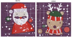 SERVIETTE NOEL OUATE 2 PLIS RUDOLPHE | 33x33CM