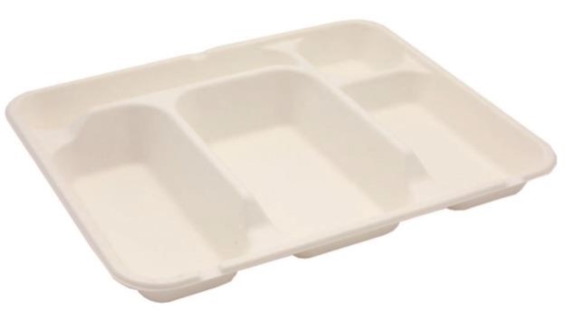 PLATEAU REPAS 5 COMPARTIMENTS FIBRE