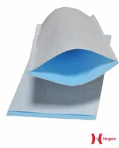 GANT DE TOILETTE AIRLAID IMPERMEABLE | BLANC+BLEU