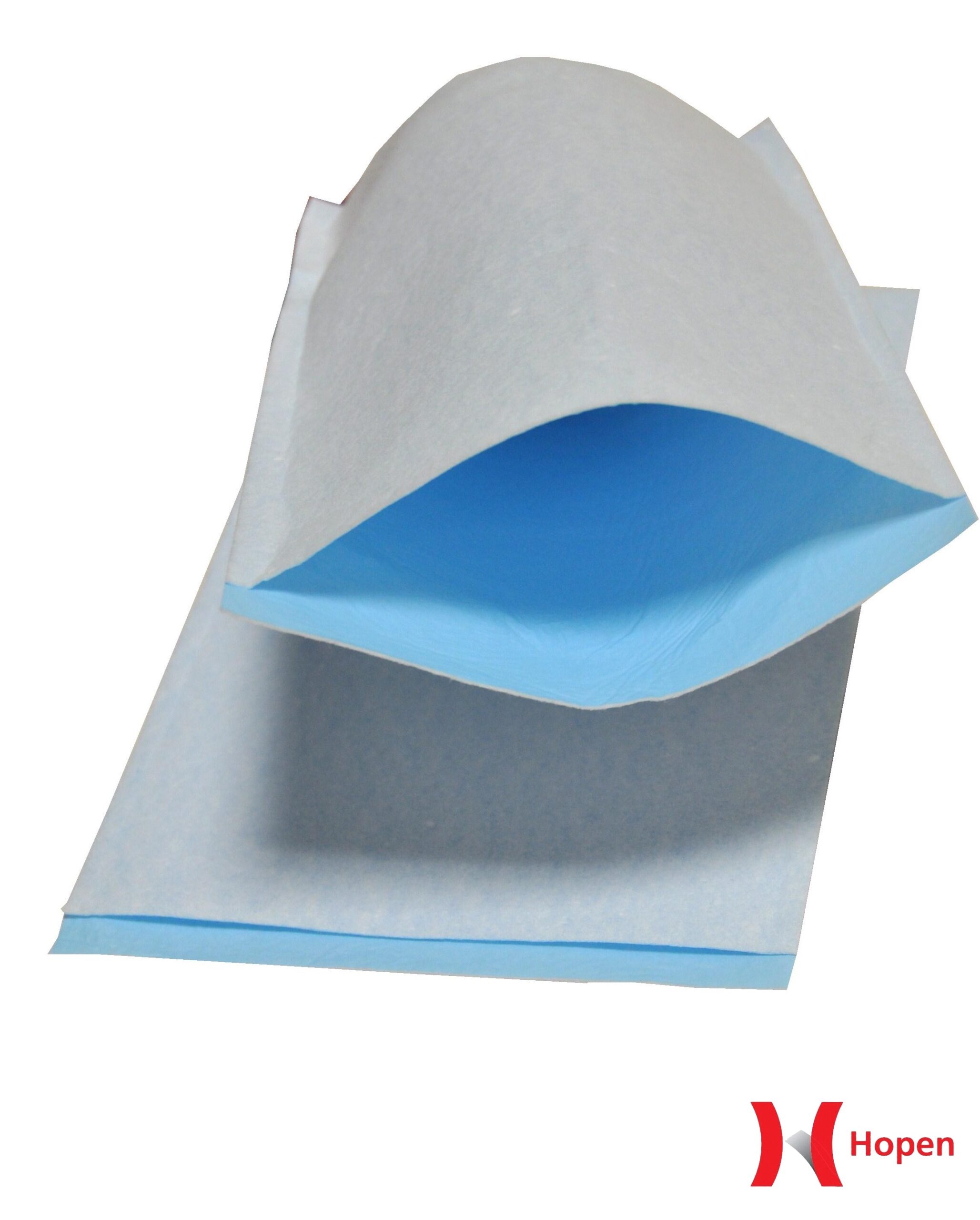 GANT DE TOILETTE AIRLAID IMPERMEABLE | BLANC+BLEU