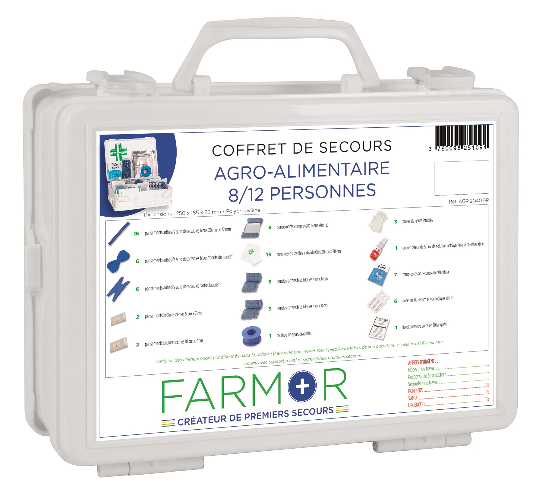 COFFRET DE SECOURS | AGRO ALIMENTAIRE | 8/12 PERS