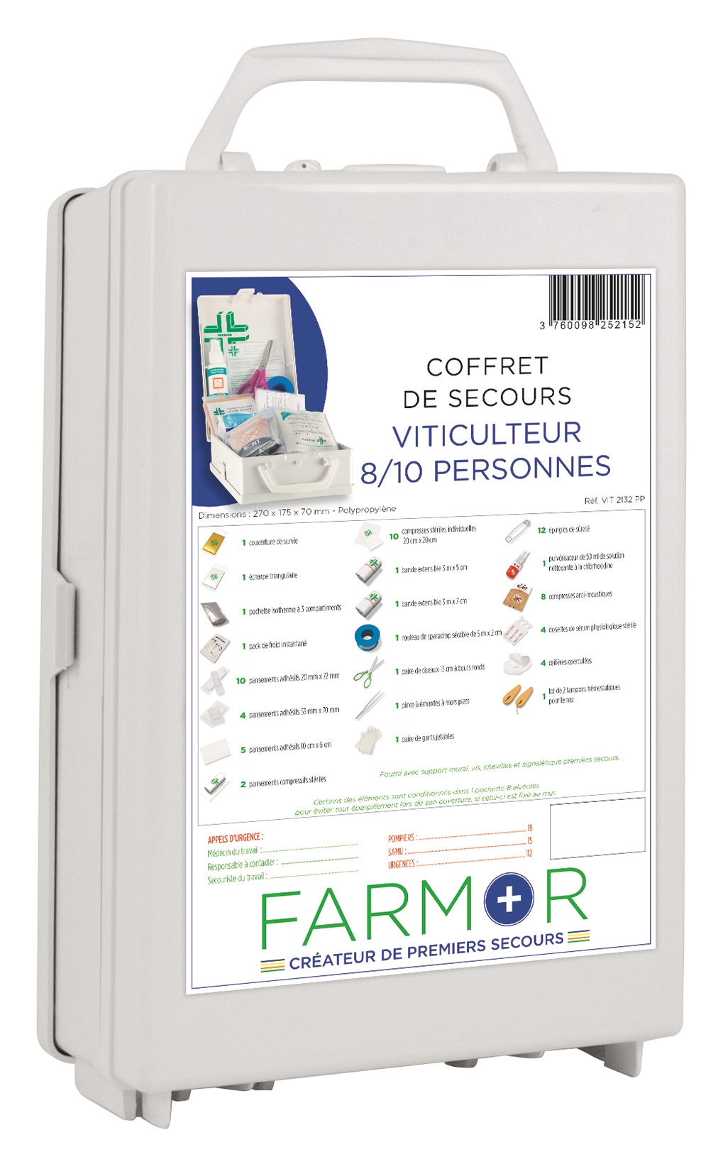 COFFRET DE SECOURS | VITICULTEUR | 8/10 PERS