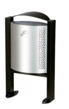 POUBELLE ARKEA SUR PIED SANS CENDRIER GRIS 50 L