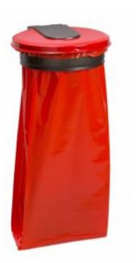 POUBELLE COLLECMUR MURAL ROUGE/GRIS 110 L