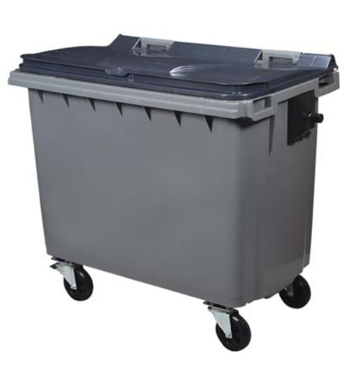 CONTENEUR KOROK 4 ROUES SANS BARRE GRIS/GRIS 660L