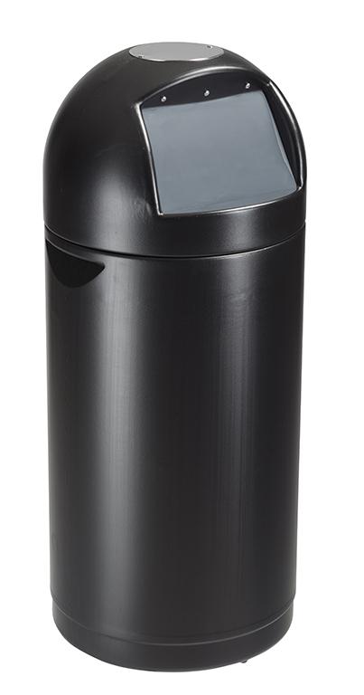 POUBELLE A TRAPPE CYVOMAX SANS CENDRIER NOIR 52 L