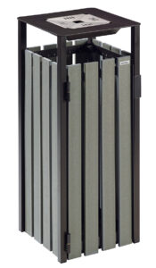 POUBELLE EDEN ETIK AVEC CENDRIER GRIS 110 L