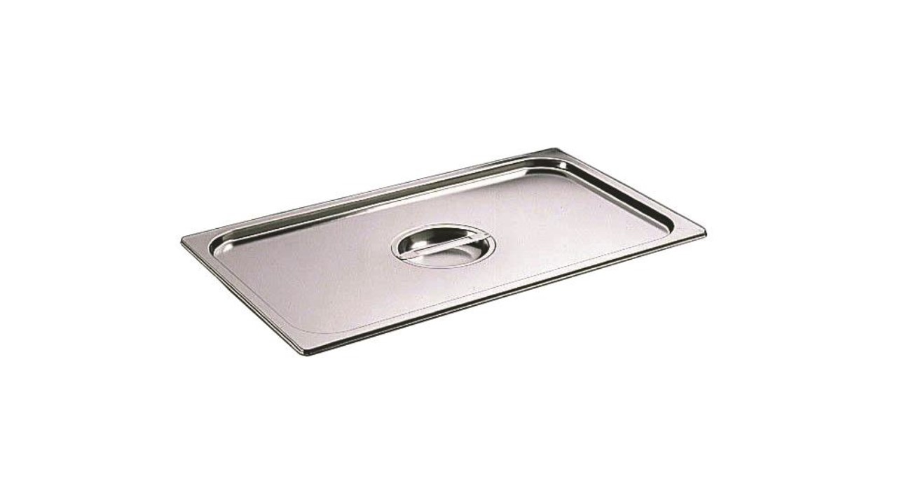 COUVERCLE AVEC POIGNEE INOX 1/1 POUR BAC GN1/1