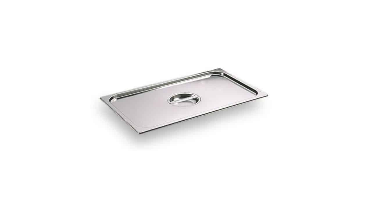 COUVERCLE AVEC POIGNEE INOX 1/6 POUR BAC GN1/6