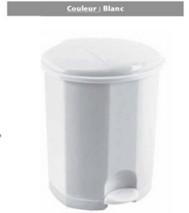 POUBELLE A PEDALE PLASTIQUE PRIMA BLANC 18 L