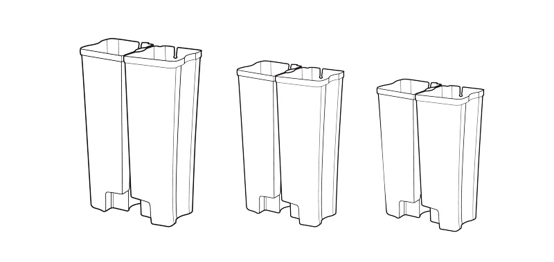 BAC DOUBLE POUR COLLECTEUR SLIMJIM METAL | 30L