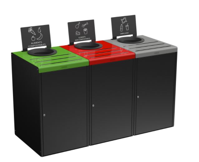 KIT DE 3 MEUBLES ALITRI GRIS/VERT/ROUGE 3x90L