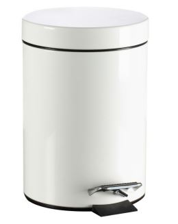 POUBELLE A PEDALE | 12L | METAL BLANC LAQUEE - AVE
