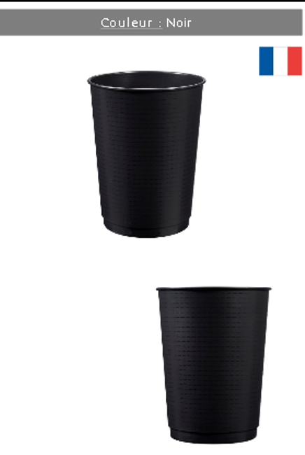LOT DE 4 POUBELLES A PAPIER PEPS NOIR 40 L
