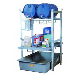 RAYONNAGE 400 AVEC BAC DE RETENTION