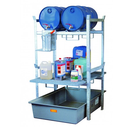RAYONNAGE 400 AVEC BAC DE RETENTION
