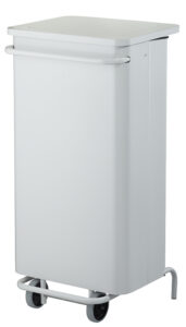 POUBELLE A PEDALE COLLECROULE CARENE BLANC 110 L