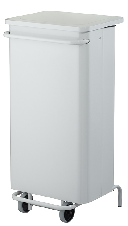 POUBELLE A PEDALE COLLECROULE CARENE BLANC 110 L