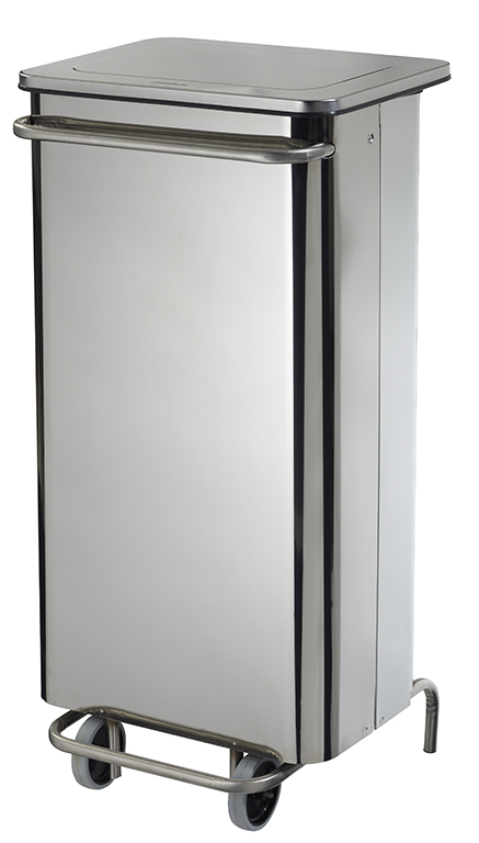 POUBELLE A PEDALE COLLECROULE CARENE INOX 110 L