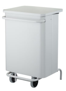 POUBELLE A PEDALE COLLECROULE CARENE BLANC 70 L
