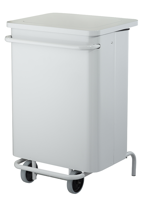 POUBELLE A PEDALE COLLECROULE CARENE BLANC 70 L