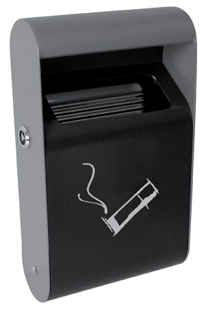 CENDRIER MURAL NOIR 1,5L RECTANGULAIRE
