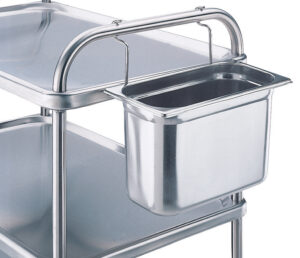 RECIPIENT POUBELLE INOX AVEC SUPPORT FIL INOX