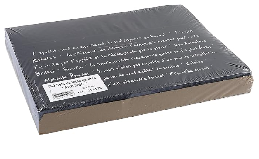 SETS DE TABLE 30x40 GAUFFRES ARDOISE