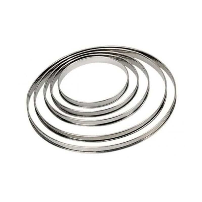 CERCLE A TARTE INOX 2 BORDS ROULES