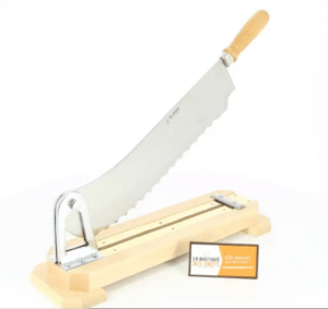 COUPE-PAIN PROFESSIONNEL INOX + SOCLE BOIS HETRE