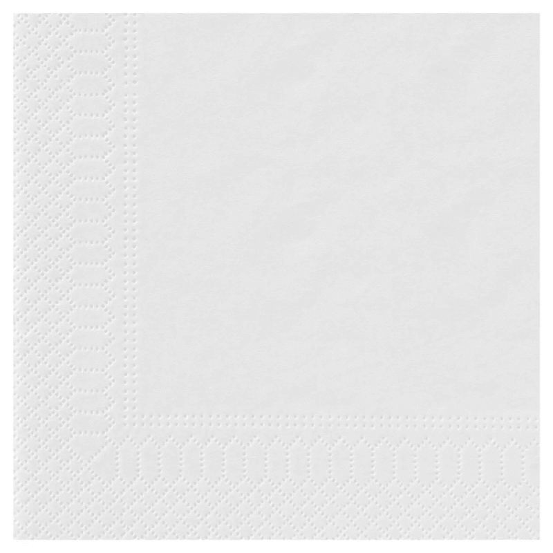 SERVIETTES OUATE 2 PLIS BLANC 29x29-PLIAGE DECALE