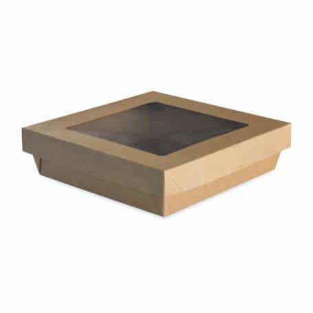 BOITE SALADE KRAFT 19 BRUN + COUVERCLE
