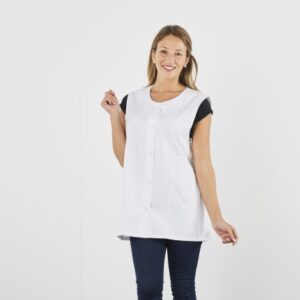 BLOUSE FEMME SANS MANCHES BLANC TAILLE 02