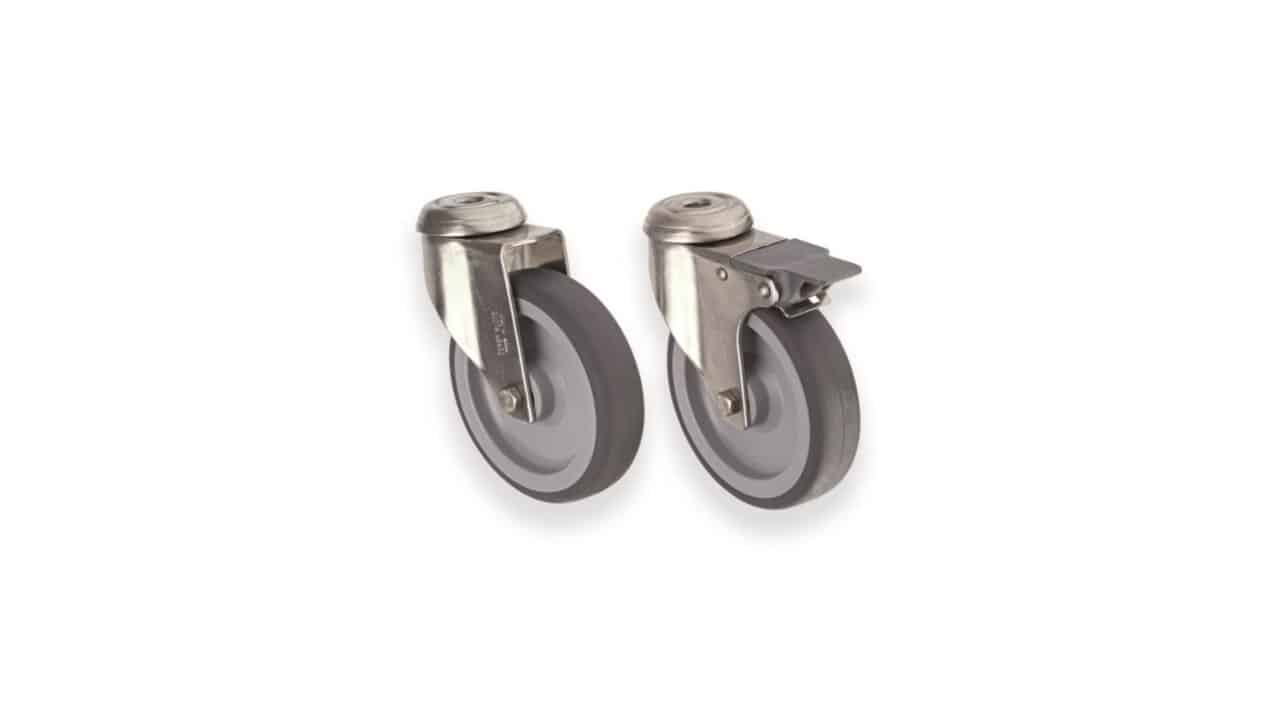 JEU DE 4 ROUES CONTENEUR SHERPA DONT 2 AVEC FREIN