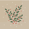 SERVIETTES OUATE 2 FEUILLES | BRANCHES GUI | 33x33