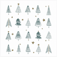 SERVIETTES CELI-OUATE BLAN. | SAPINS VERTS | 38x38