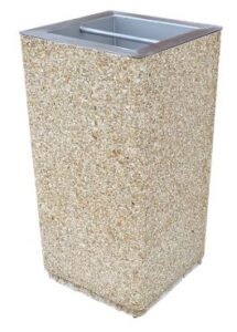 CENDRIER BETON EXTERIEUR OLYMPE AVEC BAC INOX | 9L