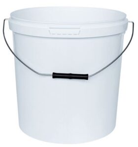 SEAU BLANC DE CHANTIER AVEC COUVERCLE