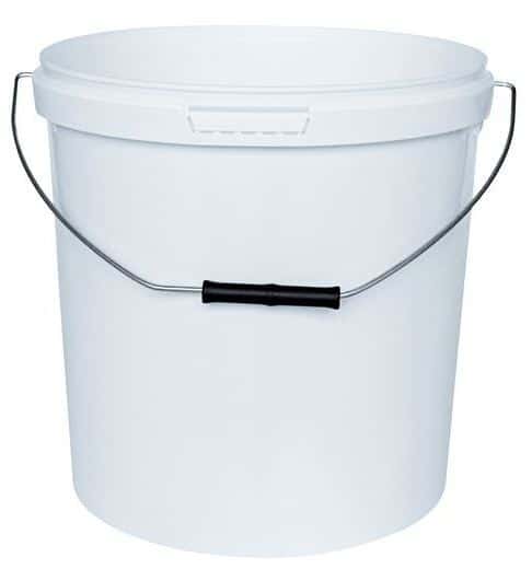 SEAU BLANC DE CHANTIER AVEC COUVERCLE