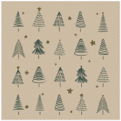 SERVIETTE CELI-OUATE KRAFT | SAPINS VERTS 38x38CM