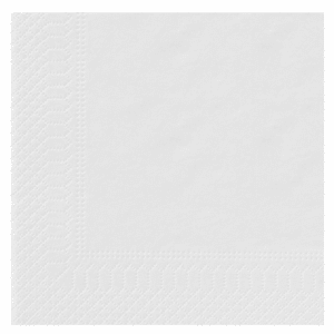 SERVIETTES OUATE COCKTAIL | 2 PLIS BLANCHE | 20x20