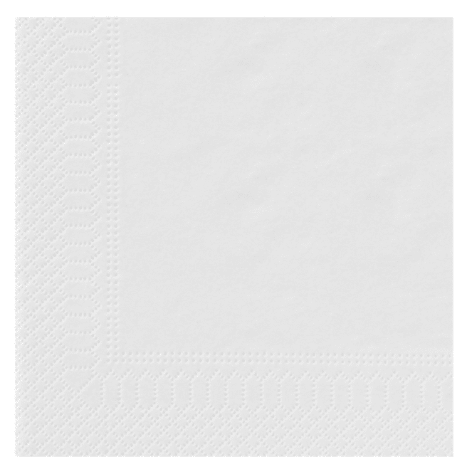 SERVIETTES OUATE COCKTAIL | 2 PLIS BLANCHE | 20x20