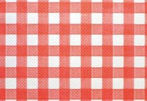 NAPPE PAPIER VICHY PLIEE CARREAU ROUGE 80x80 CM