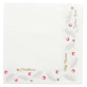 SERVIETTES DOUBLE POINT OUATE | NOEL | 33x33CM